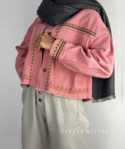 کراپ کت کتان گلدوزی hatun تصویر 4